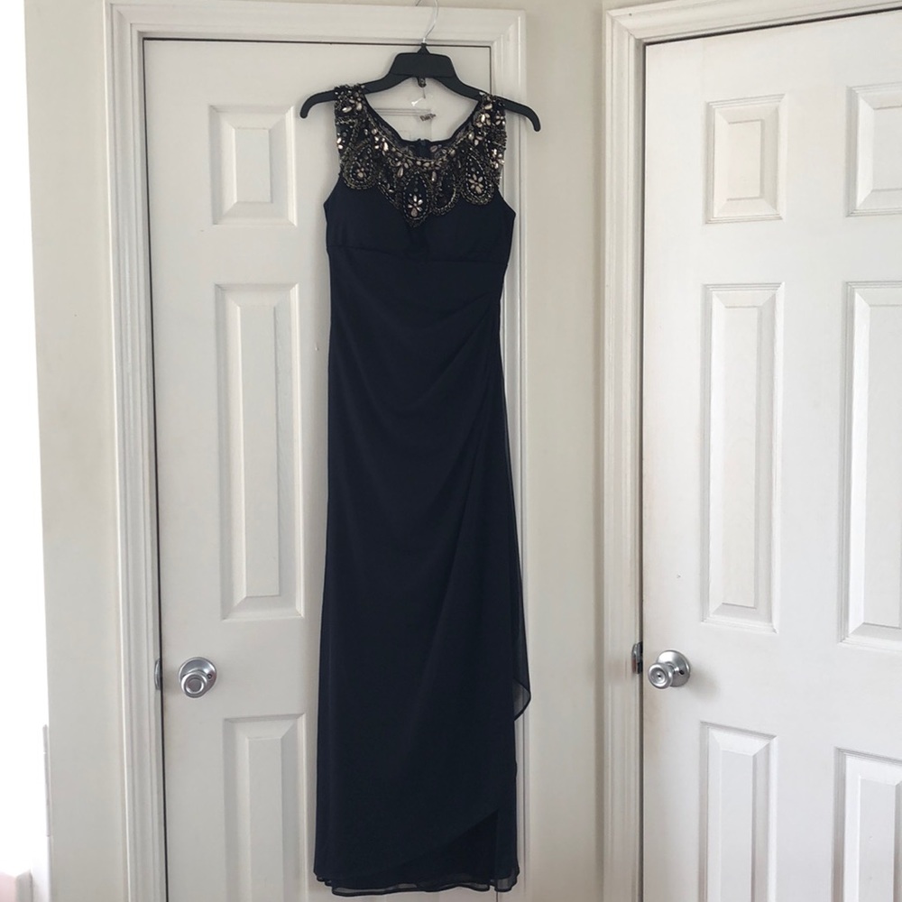 EUC Size 8 Xscape Midnight Blue Gown